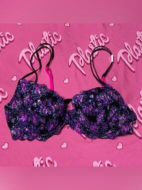 NWT Victorias Secret VS PINK Lightly Lined Floral Design Bra Bralette Lingerie